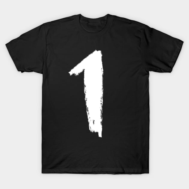 Handwritten Numeral: One, Number 1 T-Shirt by badlydrawnbabe